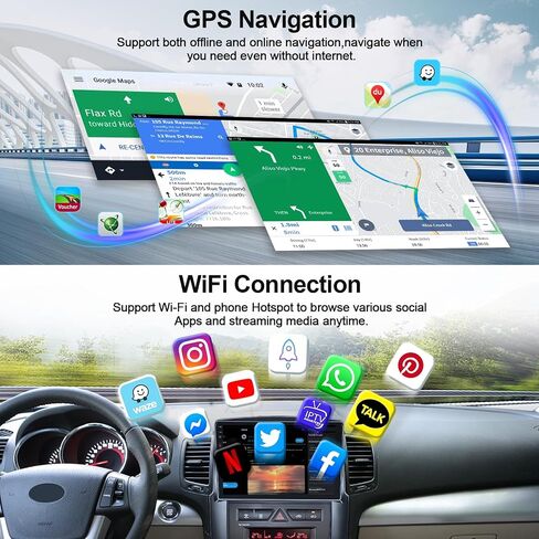 4G+64G 8-Core Car Radio Stereo for KIA Sorento 2011 2012 with Wireless CarPlay Android Auto 10.1" IPS Touch Screen Android 13 Car Stereo with DSP Bluetooth 5.0 GPS Navigation FM Radio HD Backup Camera in Saudi Arabia