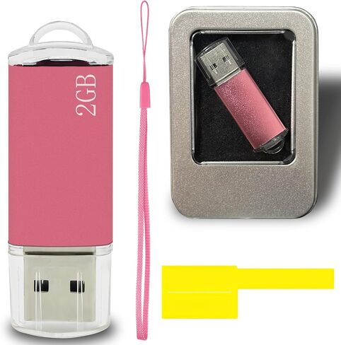 2GB USB Drive Thumb Drive USB 2.0 Flash Drive 1 Pack Fat Pendrive USB Memory Stick Jump Zip Drive USB Storage Metal USB Stick for Data Storage (Pink 2GB) in Kuwait