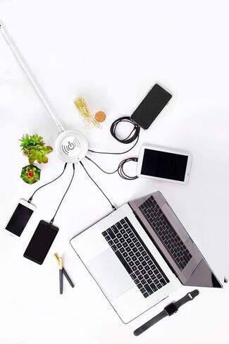 X5+ Elite 3005, 5W Qi Wireless Charger & 54W 5-Port USB Charging Station Including Type-C for Quick Charging Compatible with iPhone Xs Max/XR/XS/X/8 & Galaxy S10/S9/S9+/S8/S8+/Note 8 (White) in Saudi Arabia