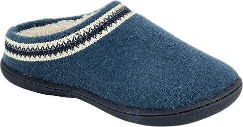 شبشب نسائي من الصوف من Clarks JMH1319T - شبشب منزلي دافئ ومريح مبطن بالفرو الصناعي - شبشب منزلي داخلي وخارجي للنساء in Saudi Arabia