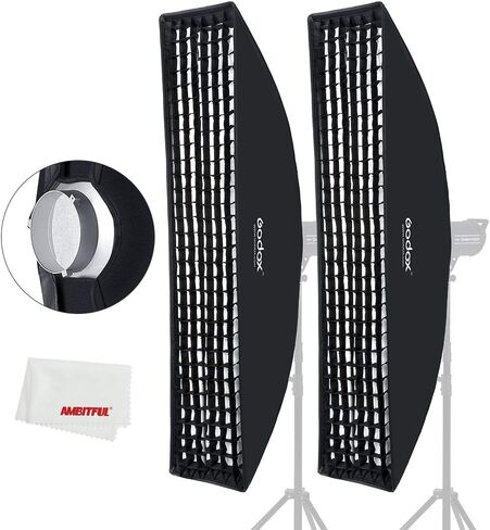 Godox 35x160cm 14"x63" Beehive Honeycomb Grid Strip Softbox Bowens Mount for Studio Flash (2pcs) in Saudi Arabia