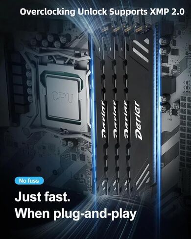 DDR4 RAM 32GB Kit (2x16GB) 3200MHz Desktop Computer Memory Module CL20 XMP 2.0 Overclockable Memory UDIMM for Gaming, Streaming, and Professional Work - Black in Saudi Arabia