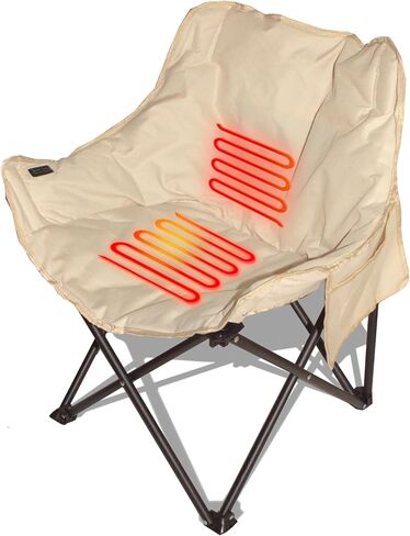 كرسي قابل للطي ساخن، كرسي تخييم USB مع 3 أوضاع للحرارة، كرسي تخييم ساخن للرياضات الخارجية، كرسي محمول للتخييم، البطارية غير متضمنة in Kuwait