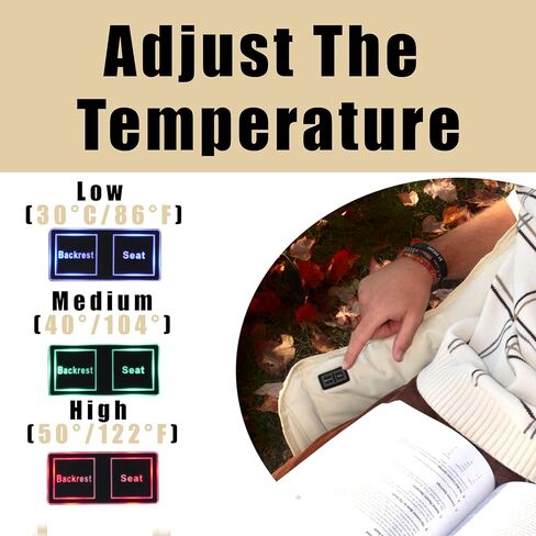 كرسي قابل للطي ساخن، كرسي تخييم USB مع 3 أوضاع للحرارة، كرسي تخييم ساخن للرياضات الخارجية، كرسي محمول للتخييم، البطارية غير متضمنة in Kuwait