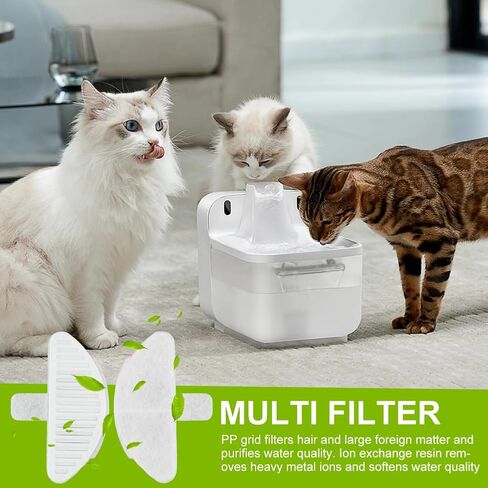 9 عبوات من الفلاتر البديلة و18 عبوة من إسفنجات الفلتر البديلة لنافورة الحيوانات الأليفة الأوتوماتيكية سعة 67 أونصة/2 لتر، وموزع مياه الحيوانات الأليفة للقطط، ونظام ترشيح الطبقات in Kuwait