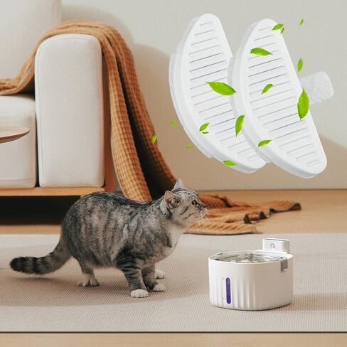 9 عبوات من الفلاتر البديلة و18 عبوة من إسفنجات الفلتر البديلة لنافورة الحيوانات الأليفة الأوتوماتيكية سعة 67 أونصة/2 لتر، وموزع مياه الحيوانات الأليفة للقطط، ونظام ترشيح الطبقات in Kuwait