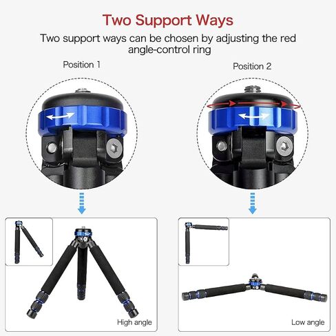 Koolehaoda Camera Mini Tripod, Lightweight Aluminum with 1/4" & 3/8" Screw | Desktop Tabletop Tripod Stand for DSLR Camera, Video Recorder, Cell Phone, Compact Portable Aluminum Alloy Design in Saudi Arabia