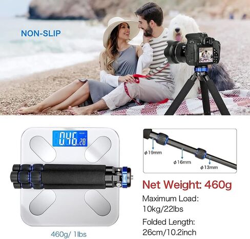Koolehaoda Camera Mini Tripod, Lightweight Aluminum with 1/4" & 3/8" Screw | Desktop Tabletop Tripod Stand for DSLR Camera, Video Recorder, Cell Phone, Compact Portable Aluminum Alloy Design in Saudi Arabia