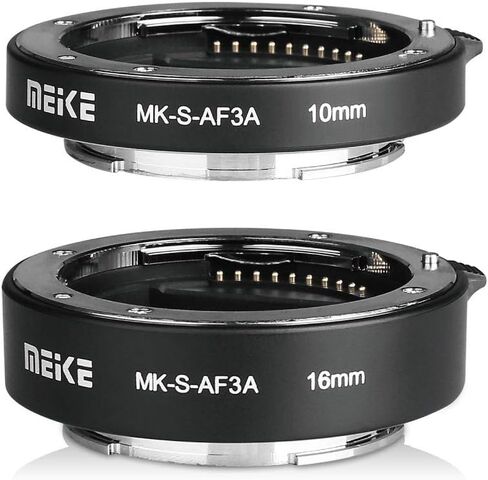 MEIKE MK-S-AF3B البلاستيك التركيز التلقائي ماكرو تمديد أنبوب محول حلقة 10 مم 16 مم لسوني E-Mount FE-Mount كاميرا بدون مرآة A7 A7M2 NEX3 MEX5 NEX6 NEX7 A5000 A6000 A6300 A6500 A9 إلخ in Kuwait