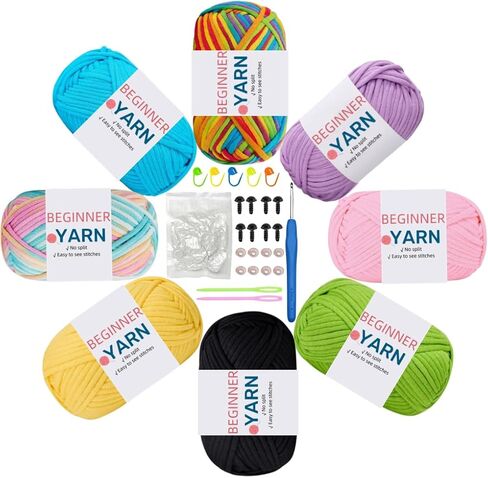 Yarn for Crocheting,Easy Peasy Yarn,Beginner Yarn with Easy-to-See Stitches,Beginner Yarn for Crocheting,Beginner Crochet Yarn in Kuwait