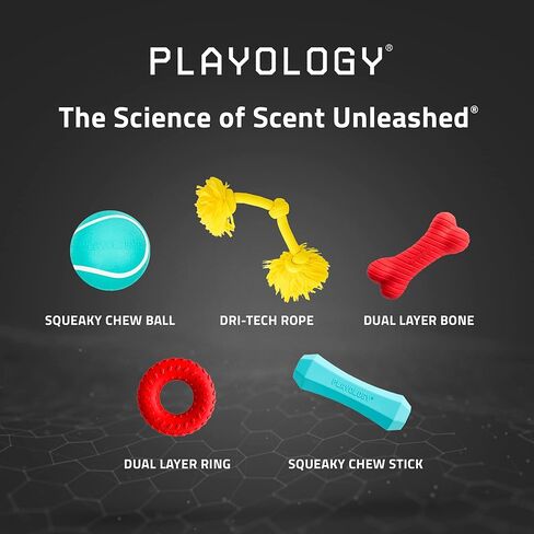 Playology Squeaky Chew Ball Holiday Themed Toy for Dogs - Engaging All Natural Grandma's Gravy Scent Dog Toy, Red Dog Toy for Extra Large Dogs - Squeak, Fetch, and Play! in Kuwait