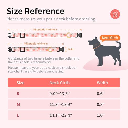 Cotton Dog Collar,Soft and Cute Puppy Collars with Lemon Patterned Design for Girl Female Boy Dogs,Adjustable Buckle Pet Collar for Small Medium Large Dogs (Yellow Lemon, Medium) in Kuwait