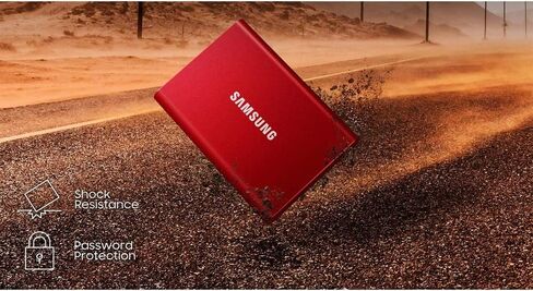 SAMSUNG MU-PC2T0T/AM Portable SSD T7 USB 3.2 2TB, Gray (2-Pack) Bundle with Deco Gear Hard EVA Case with Zipper in Saudi Arabia