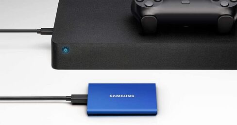 SAMSUNG MU-PC2T0T/AM Portable SSD T7 USB 3.2 2TB, Gray (2-Pack) Bundle with Deco Gear Hard EVA Case with Zipper in Saudi Arabia