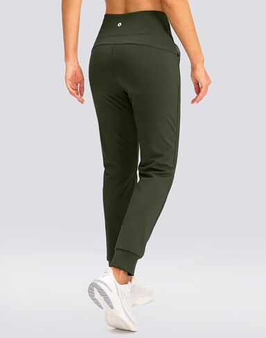 SANTINY المرأة صوف مبطن الركض مقاومة للماء عالية الخصر الحرارية Sweatpants سراويل شتوية المشي لمسافات طويلة الجري جيوب in Kuwait