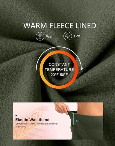 SANTINY المرأة صوف مبطن الركض مقاومة للماء عالية الخصر الحرارية Sweatpants سراويل شتوية المشي لمسافات طويلة الجري جيوب in Kuwait