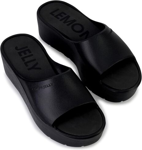 Lemon Jelly Women's Platform Sandals - Cute Water-Friendly Comfort Wedges for the Beach or Casual Wear - Super Lightweight Slip-On Flip Flops for Ladies - Versatile, Chunky Summer Slides in Saudi Arabia