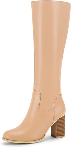 Perphy Thigh High Chunky Block Heels Knee High Boots for Women in Saudi Arabia