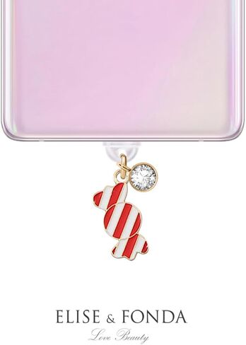ELISE & FONDA TP318 Type-C USB Charging Port Anti Dust Plug Christmas Candy Cell Phone Charm for Samsung/Huawei/OnePlus/Xiaomi/oppo Android Phones (Red) in Saudi Arabia