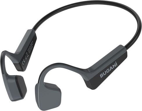 سماعات رأس BUGANI Bone Conduction، سماعات أذن مفتوحة، ميكروفون مدمج، وقت تشغيل 8 ساعات، سماعات رأس لاسلكية رياضية مقاومة للماء، بلوتوث 5.3، شحن سريع من النوع C للجري والسباحة وركوب الدراجات، أسود in Kuwait