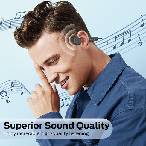 سماعات رأس BUGANI Bone Conduction، سماعات أذن مفتوحة، ميكروفون مدمج، وقت تشغيل 8 ساعات، سماعات رأس لاسلكية رياضية مقاومة للماء، بلوتوث 5.3، شحن سريع من النوع C للجري والسباحة وركوب الدراجات، أسود in Kuwait