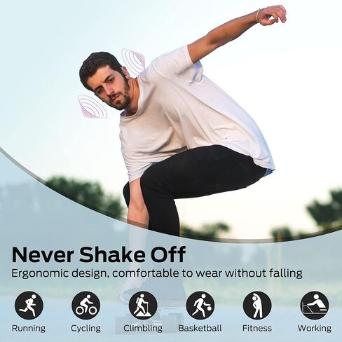 سماعات رأس BUGANI Bone Conduction، سماعات أذن مفتوحة، ميكروفون مدمج، وقت تشغيل 8 ساعات، سماعات رأس لاسلكية رياضية مقاومة للماء، بلوتوث 5.3، شحن سريع من النوع C للجري والسباحة وركوب الدراجات، أسود in Kuwait