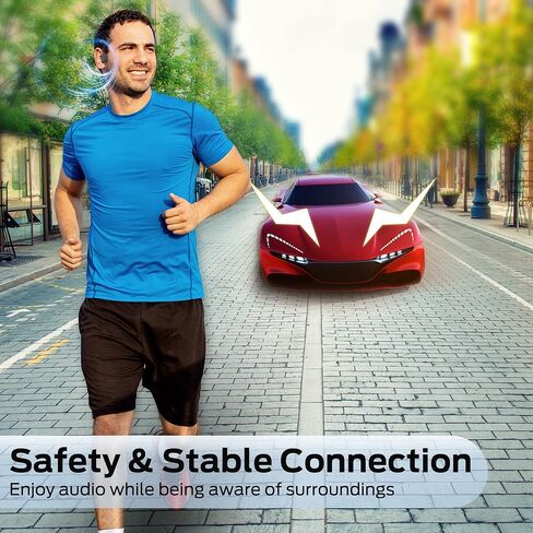 سماعات رأس BUGANI Bone Conduction، سماعات أذن مفتوحة، ميكروفون مدمج، وقت تشغيل 8 ساعات، سماعات رأس لاسلكية رياضية مقاومة للماء، بلوتوث 5.3، شحن سريع من النوع C للجري والسباحة وركوب الدراجات، أسود in Kuwait