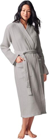Coyuchi Unisex Organic Waffle Robe, Shadow (L/XL) in Saudi Arabia