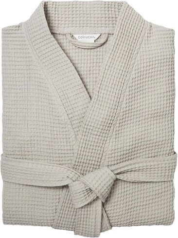 Coyuchi Unisex Organic Waffle Robe, Shadow (L/XL) in Saudi Arabia