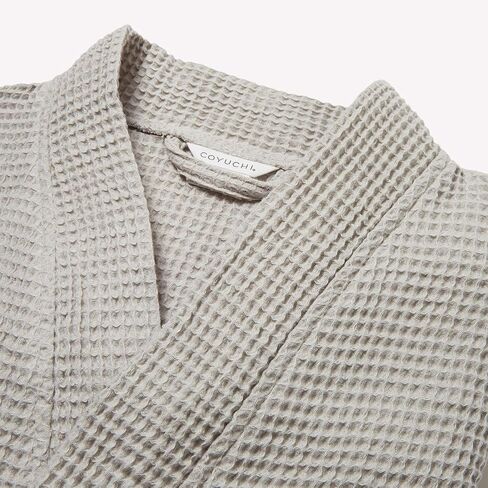 Coyuchi Unisex Organic Waffle Robe, Shadow (L/XL) in Saudi Arabia