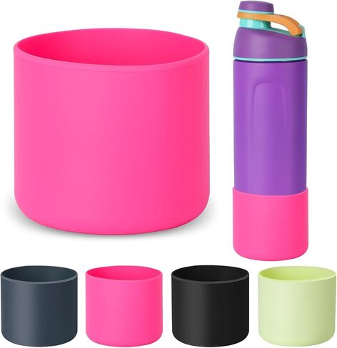 Silicone Water Bottle Boot Compatible with O’wala 24 oz, Anti-Slip Bottom Protector Cover Sleeve for TWI-st, Free-Sip, Flip 24 oz Water Bottles (Light Green) in Saudi Arabia