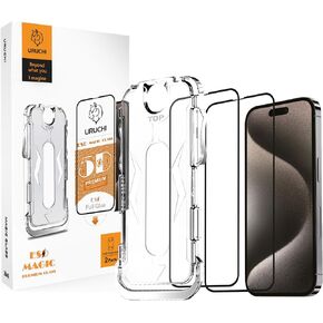 2 Pack Tempered Glass Screen Protector for iPhone 11 6.1 inch, Auto Dust Removal Installation, Bubble Free, Dynamic Island Compatible, HD Transparent, Easy Installation