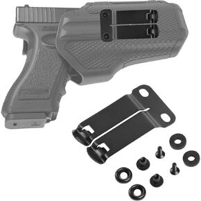 Tactical Monoblock Holster Belt Clip for Concealed Carry - Custom Fit Holster Sheath Clasp - 1.5" IWB Compatible, Metal Mounting Hardwar with Included Mounting Screws