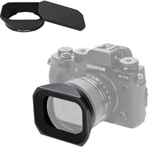 Square Metal Camera Lens Hood Cover Shade Protector with Hood Cap Replace Fuji LH-XF18 for Fujifilm Fujinon XF 18mm f/1.4 R LM WR Lens on Camera X-T4 X-T3 X-T2 X-T30 X-S10 X-Pro3 X-Pro2 X-E4 X-E3