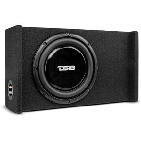 DS18 EN-DF10 10" Shallow Thin Subwoofer Enclosure Down-Firing Compact Sealed Design for Car Trucks 600 Watts Black