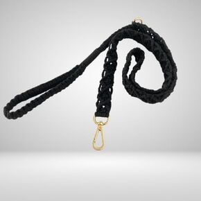 Handmade Macramé White Dog Leash Adjustable Durable Dual Hooks for Collar and Waste Bags Premium Cotton Stylish Rope Design for Small and Medium Dogs
