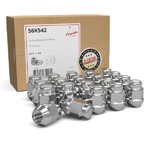 Wheel Accessories Parts 1/2 Lug Nuts Chrome 13/16" Hex Set of 20 Lug Nut Closed End Bulge Acorn Lug Nuts 1.38" Long - Cone Seat - 21mm Hex Wheel Lug Nut (Chrome, 1/2"-20) in Saudi Arabia