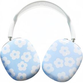 Hardcase Compatible with Apple Airpods Max Headphones Case Blue White Flowers Floral Pattern Hard Case Cute Case Protector Accessories for Airpods Max