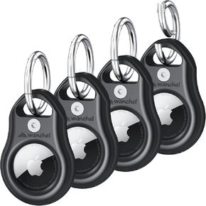 Upgraded AirTag Holder with Keychain- 4 Pack Apple Air Tag Case, Easy to Change Scene, for Luggage, Key, Backpack, Dog, Cat