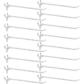 HARFINGTON 80pcs Pegboard Shelving Hooks 2" Stainless Steel Peg Board Display Hook Hanging Holders Wall Mount Organize Tools for Workbench Garage Kitchen Store, Silver