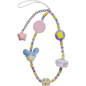 Cute Phone Charm, Handmade Beaded Phone Chain String for Airpods Camera Backpack, Bracelet Keychain, Phone Strap, Cell Phone Lanyard Wrist Strap for Women Girlfriends Female Friends