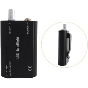 Multifunctional Battery with US Charger for Headlight Headlamp Medical Magnifying Lens Lamp Accessories Dental Loupes Magnifying Lens Belt-Clip Battery (Black)