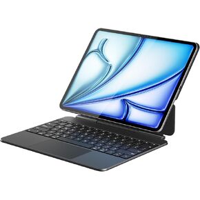 doqo Keyboard Case for iPad Air 11(M2) 2024,iPad Pro 11 inch (4th,3rd,2nd,1st Gen),iPad Air 10.9 5th,4th,iPad Air 11-inch Magic Keyboard Case with Multi-trackpad Slim 7colors Backlit Magnetic Black