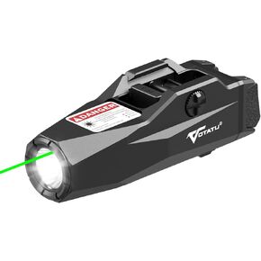 VOTATU HTG25 1600 Lumens Light Laser Combo for Pistol, Rechargeable Green Laser and Flashlight with Adjustable Rail Keys, Compact Weapon Light with Laser Beam
