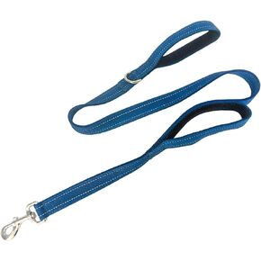 Dual Padded Handle Walking And Training Standard Leashes For Large Dogs With Reflective Stitching, 360° Rotatable Heavy Duty Metal Buckle,D-Ring,Durable Nylon, 6Ft Long For Big Dogs Over 70 Pounds Red in Kuwait