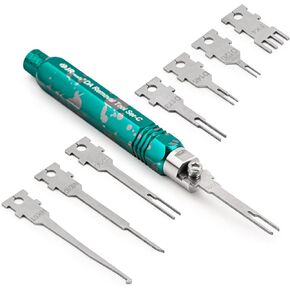 JRready ST5255 Electrical Pin Extractor Tool,Terminal Removal Tool Includes Replacement Tips,Suitable for AMP,Metri Pack,Molex Connector,Universal Automotive/Computer Repair Terminal Release Tool Kit