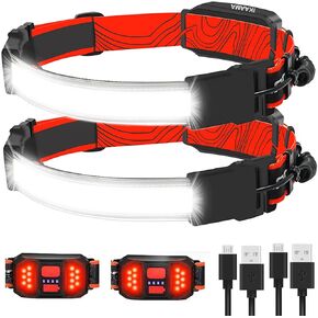 IKAAMA Headlamp Rechargeable, 500 Lumen Super Bright LED Head Lamp with 210° Wide Beam, 3 Modes Lightweight Headlight, IP42 Waterproof Head Flashlight for Outdoor Camping Hiking Running Cycling