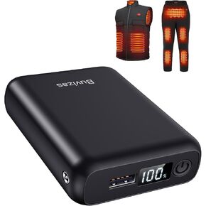 7.4V 18400mAh Heated Vest Battery Pack for ORORO, for Venustas, Portable 7.4V Battery Pack for Heated Jacket with 2 Adapter Cables, LED Display Rechargeable Power Bank for Heated Vest, Jacket, Pants