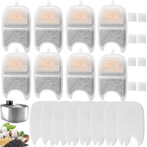 36Pcs Cat Water Fountain Filter Replacement, Pet Water Fountain Filter for FEELNEEDY 135 fl oz/4L Cat Water Fountain, Dog Fountain Filter, With 12Pcs Filters Replacement and 24Pcs Pump Filter Sponges