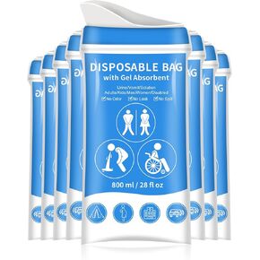 Urinal Bags Gel Disposable for Travel: Pee Vomit Portable Emergency Toilet in Camping - Women Men
